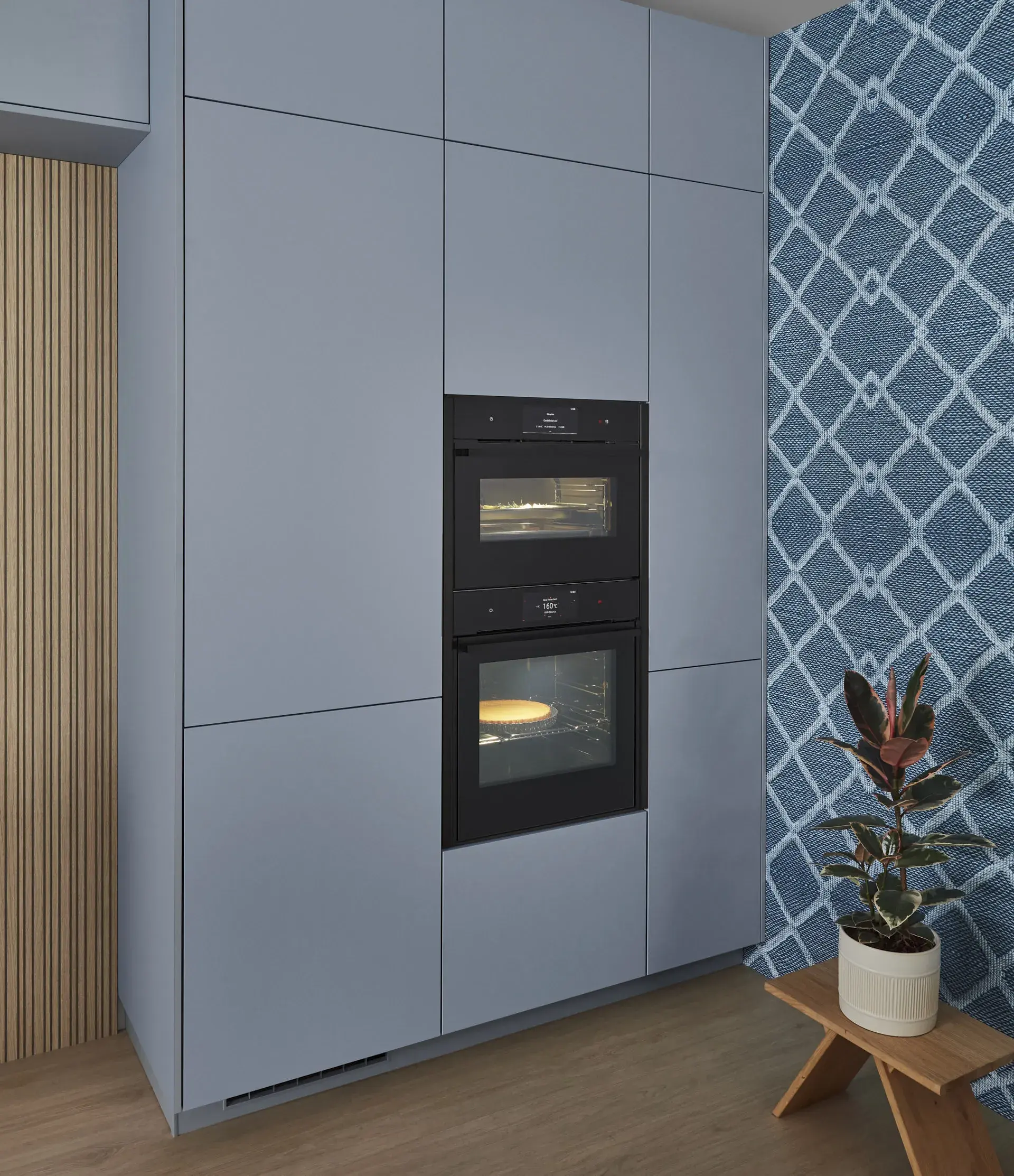 Nobilia-Küche Senso Scandi Blau mit Backofen